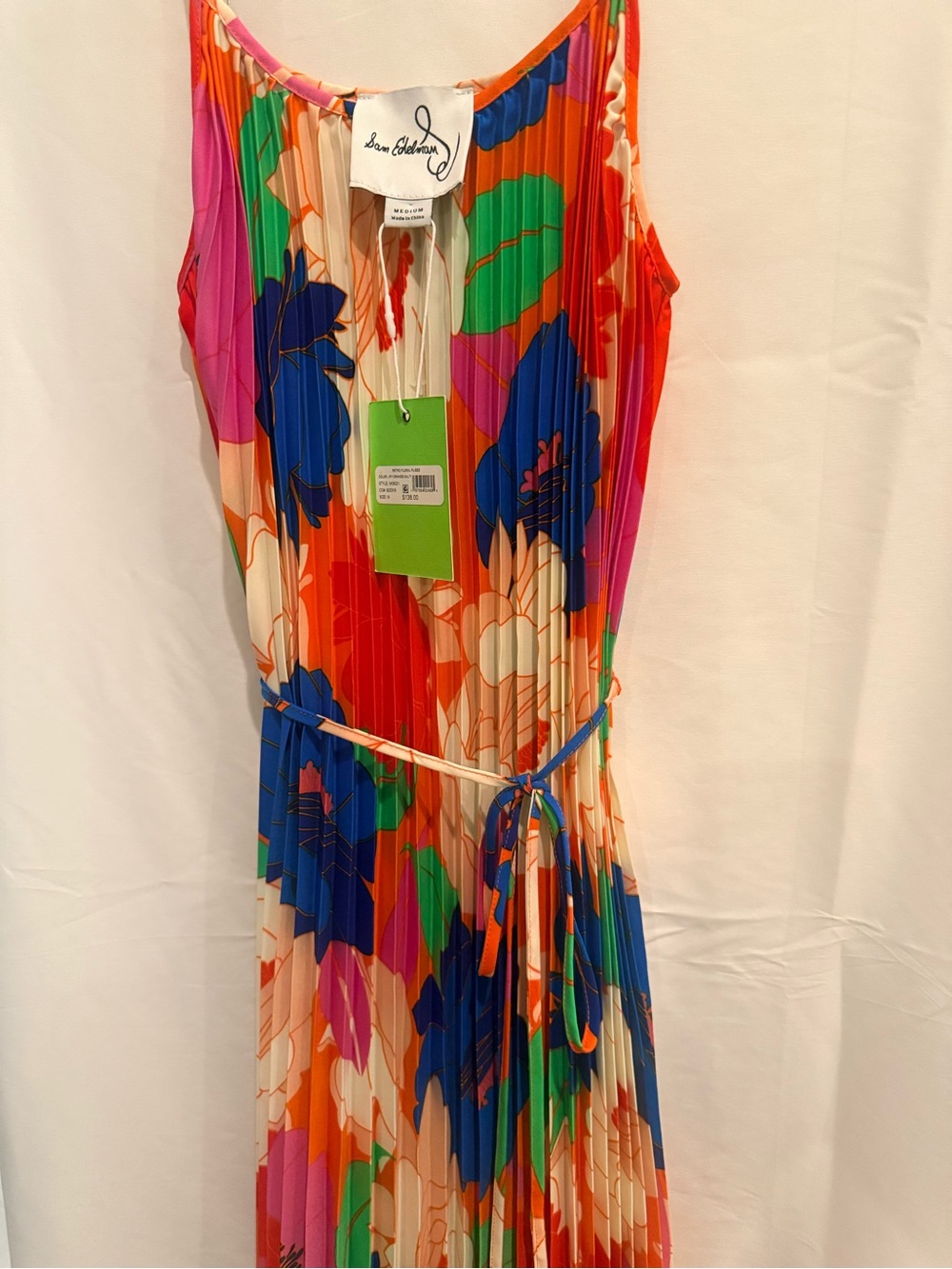 Sam Edelman Bright Multicolor Floral Pleated Maxi Dress - Picture 2 of 7
